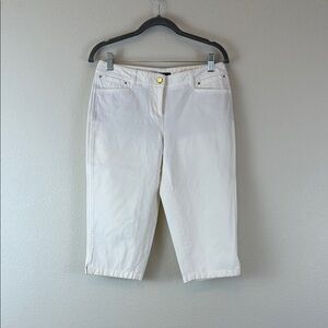 White House Black Market Cream Cropped Trousers Size 2